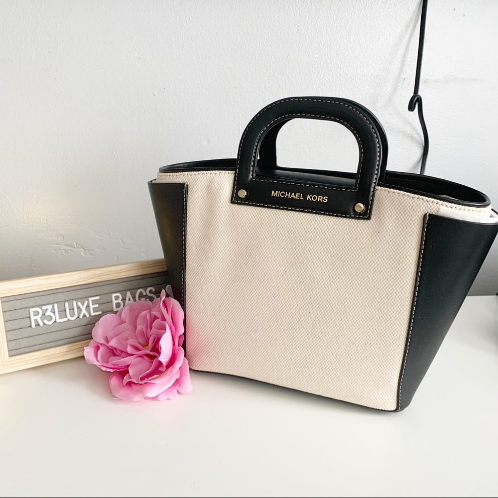 NWT Michael Kors Clara cotton Tote Satchel